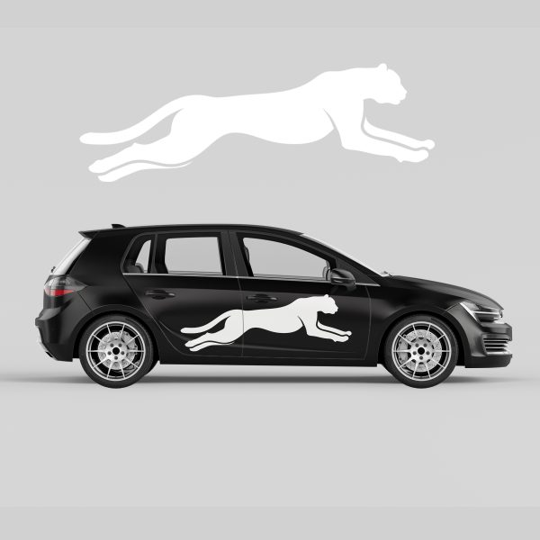 Car Door Decal - Running Cheetah