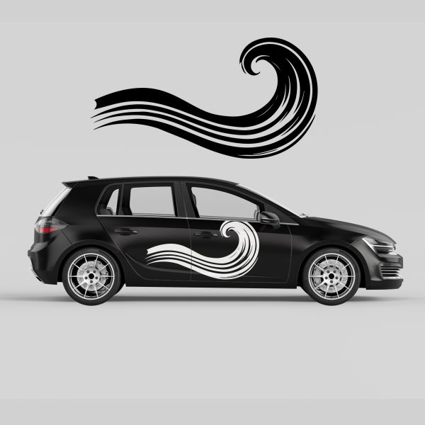 Car Door Decal - Sea Water Wave