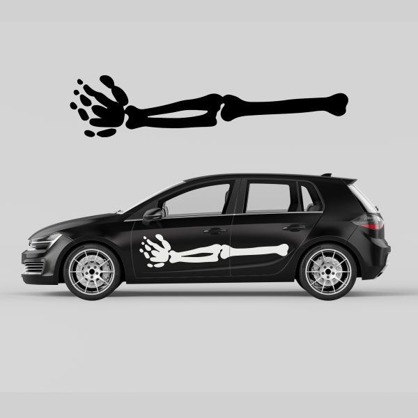 Car Door Decal - Scary Arm Bones - Image 2