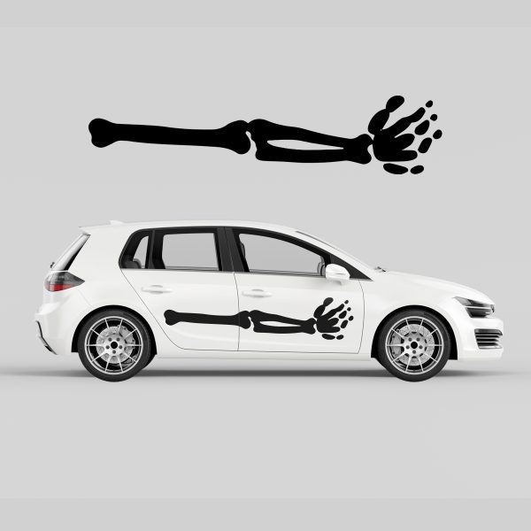 Car Door Decal - Scary Arm Bones - Image 3