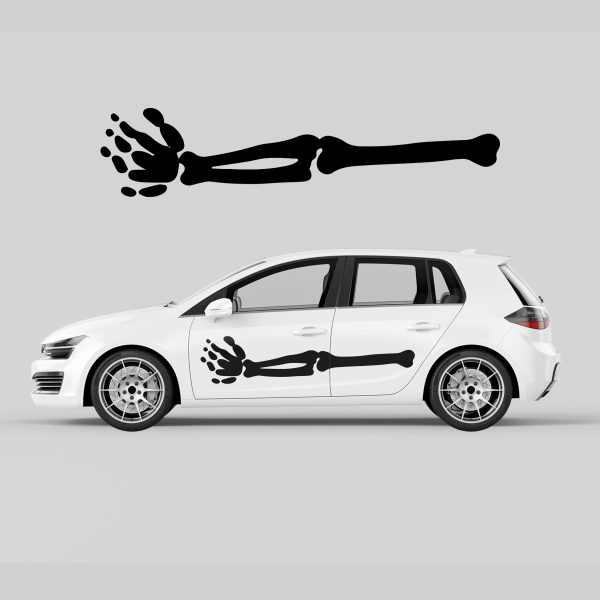 Car Door Decal - Scary Arm Bones - Image 4