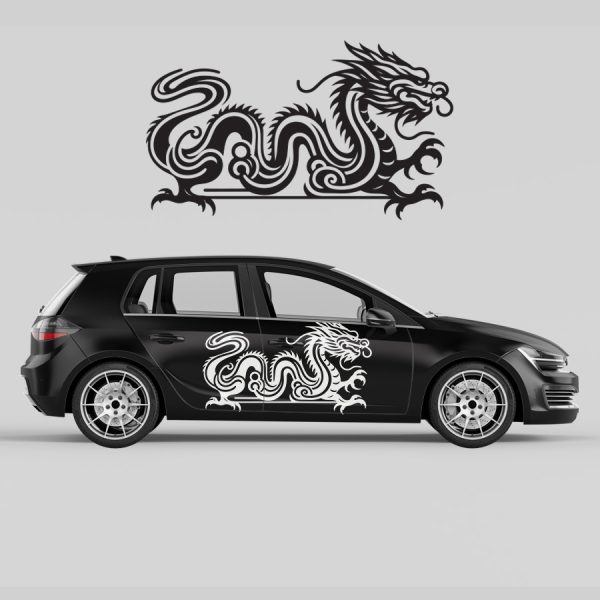 Car Door Decal - Twisted Dragon