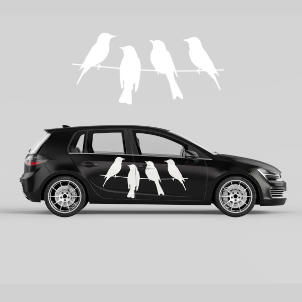 Car Door Decal - Sitting Birds