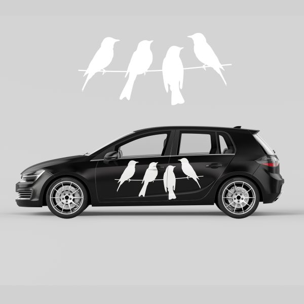 Car Door Decal - Sitting Birds - Image 2
