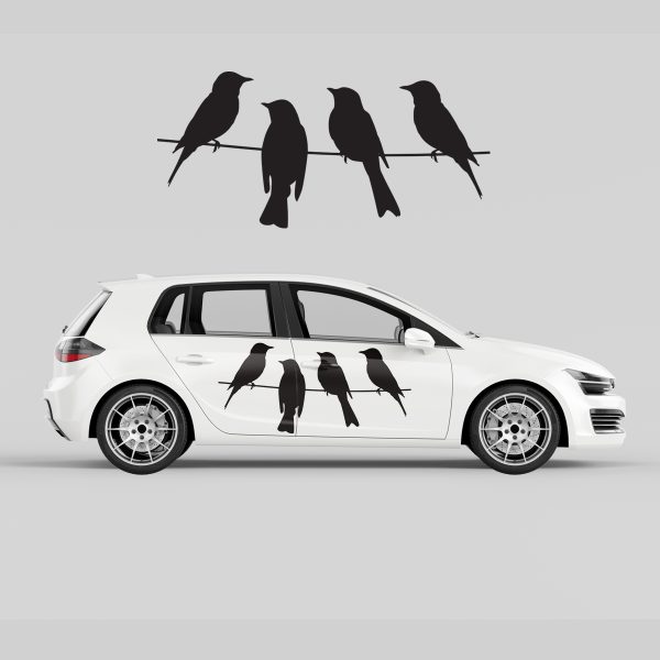 Car Door Decal - Sitting Birds - Image 3
