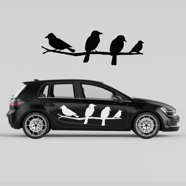 Car Door Decal - Sitting Birds