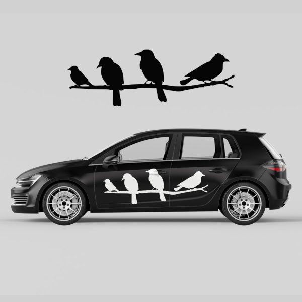 Car Door Decal - Sitting Birds - Image 2