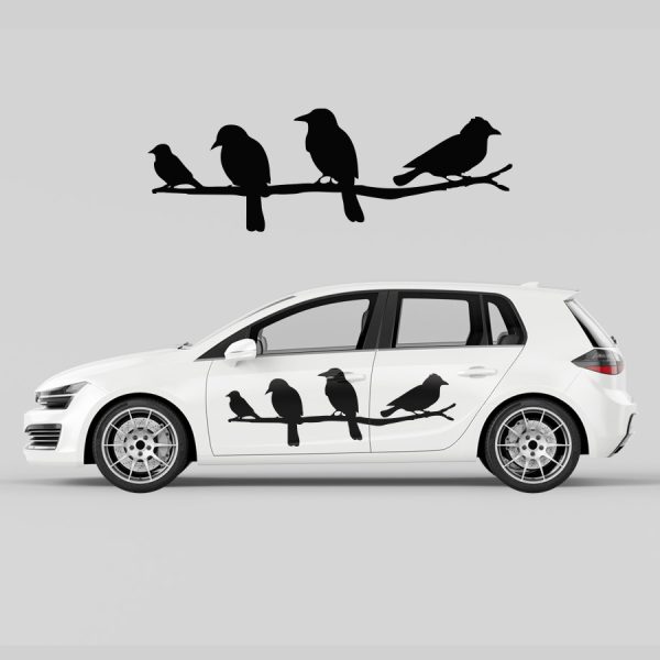 Car Door Decal - Sitting Birds - Image 4