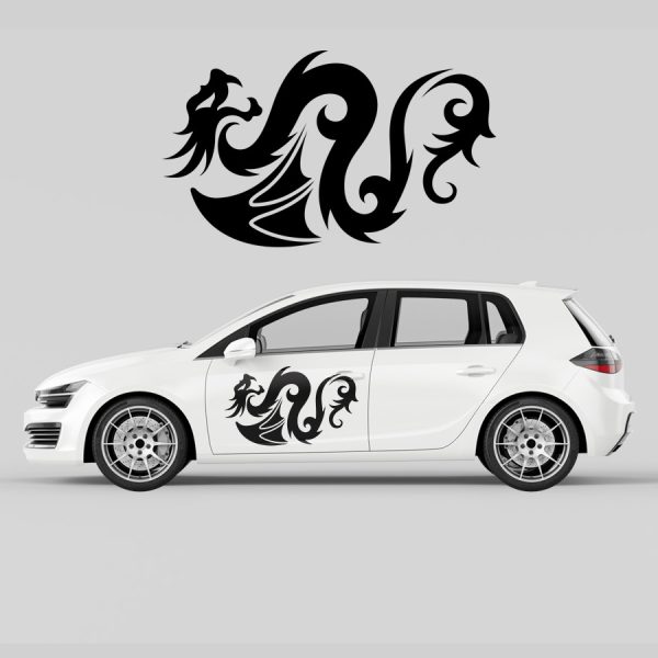 Car Door Decal - Dragon with Wing - Image 2