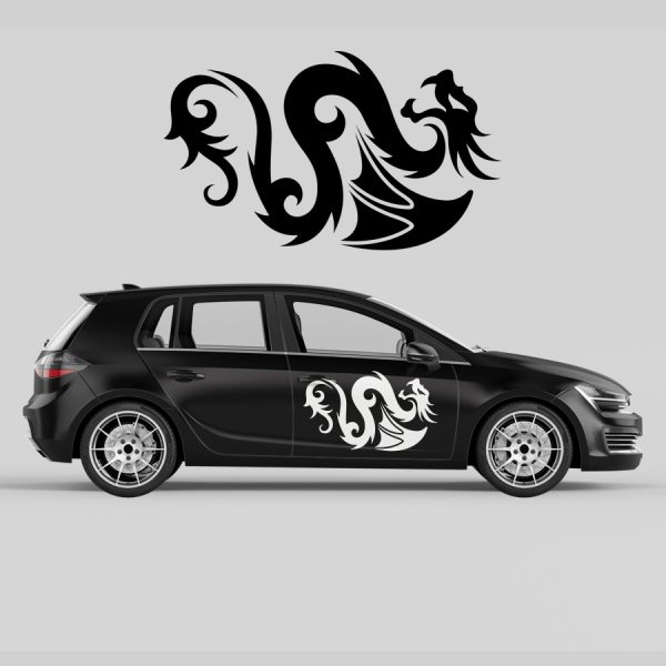 Car Door Decal - Dragon with Wing - Image 3