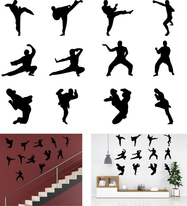 Sports Wall Decals - Martial Arts Actions