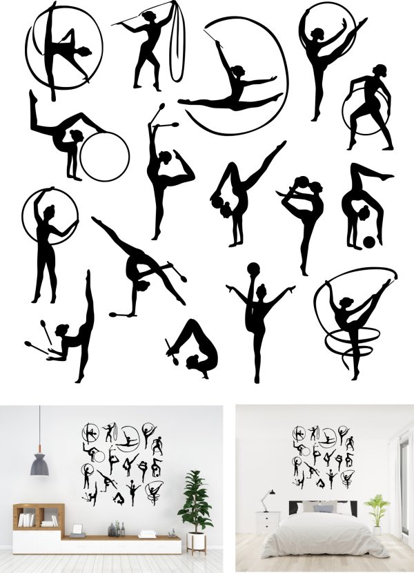 Sports Wall Decals - Female Gymnastics Actions