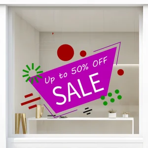 Storefront Decal - Sale Up To 50% Off