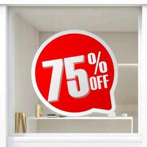 Storefront Decal -75% Off