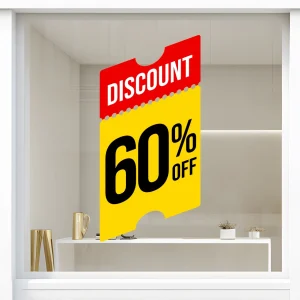 Storefront Decal- Discount 60% Off