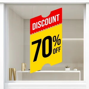 Storefront Decal- Discount 70% Off