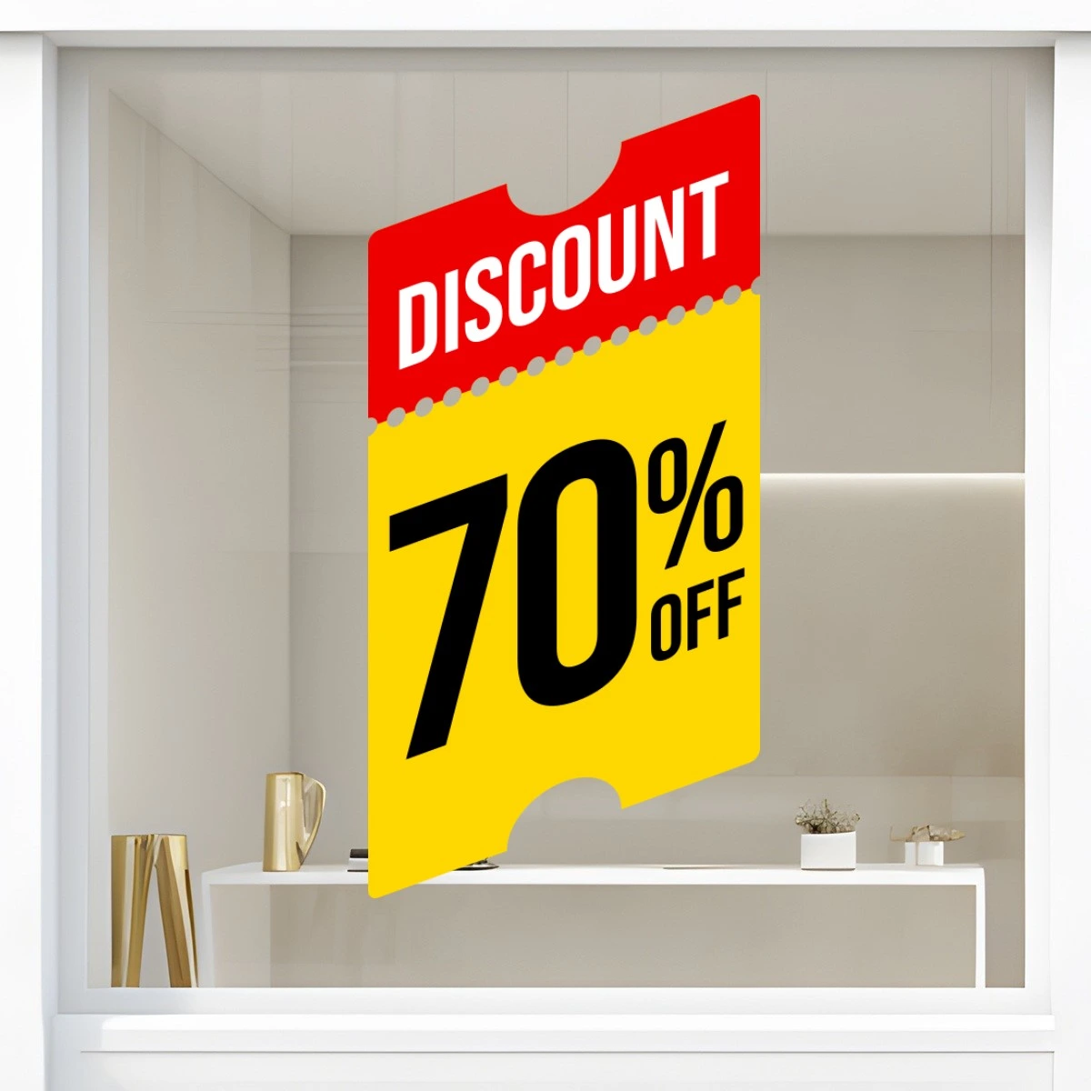 Storefront Decal- Discount 70% Off
