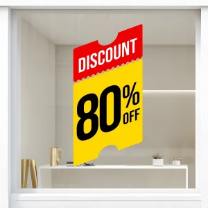Storefront Decal- Discount 80% Off