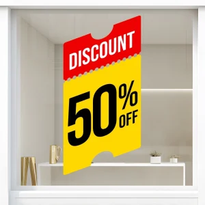 Storefront Decal- Discount 50% Off