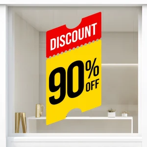 Storefront Decal- Discount 90% Off