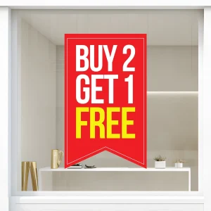 Storefront Decal- Buy 2 Get 1 Free