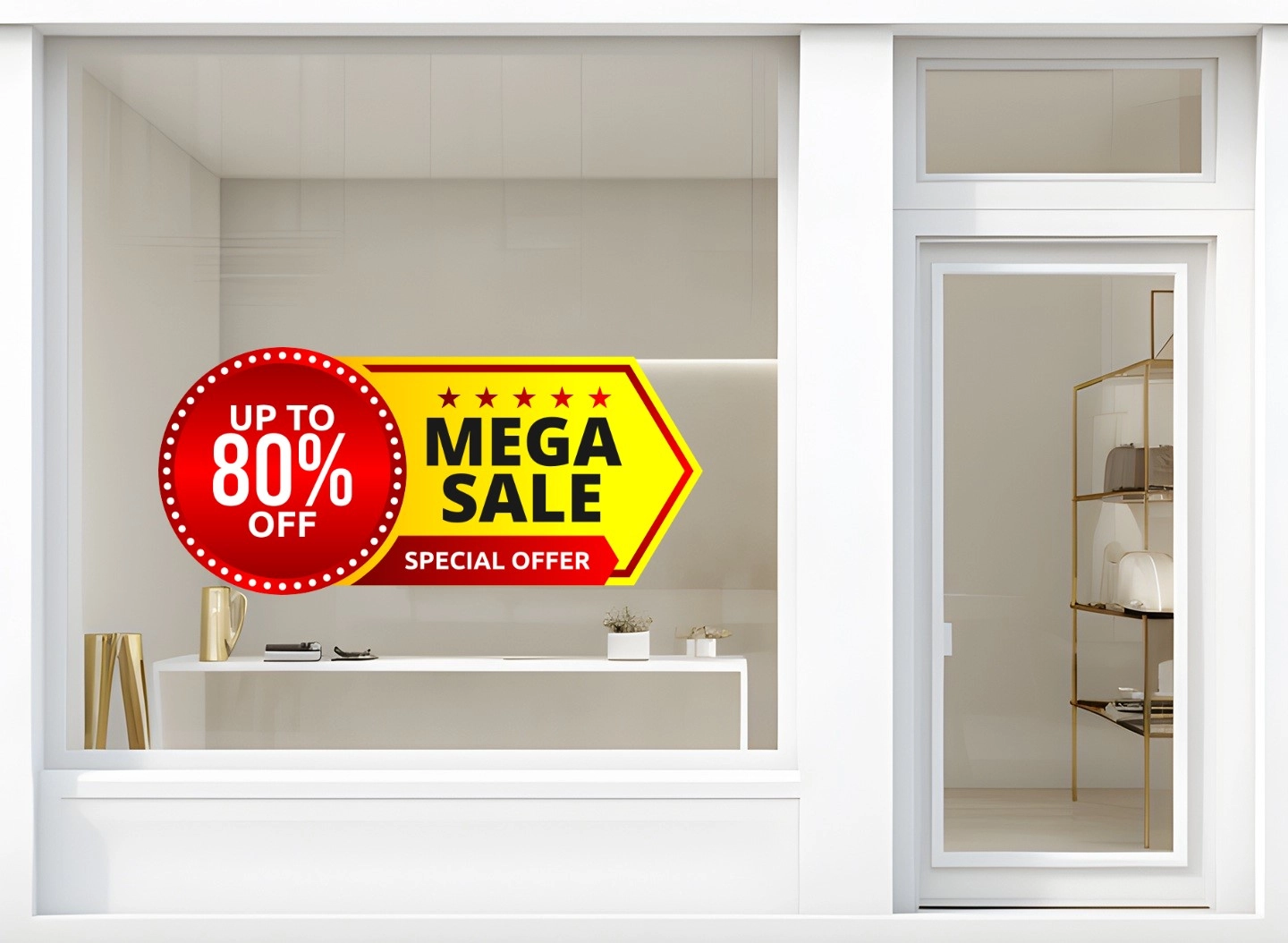 Storefront Decal- Mega Sale Up To 80% Off - Image 2