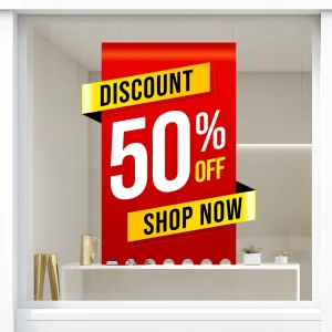 Storefront Decal- Discount 50% Off