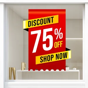 Storefront Decal- Discount 75% Off