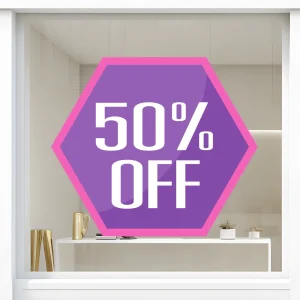 Storefront Decal-  50% Off