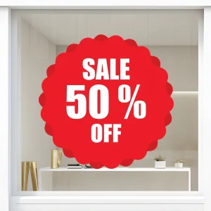 Storefront Decal- Sale 50% Off