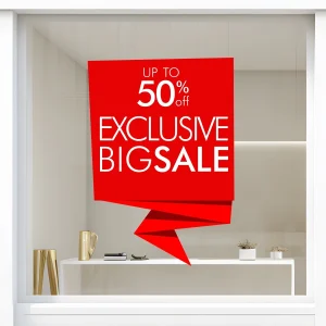 Storefront Decal- Exclusive Big Sale Up To 50% Off