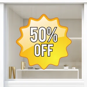 Storefront Decal- 50% Off