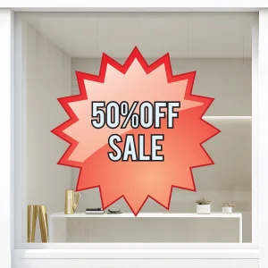 Storefront Decal- 50% Off Sale