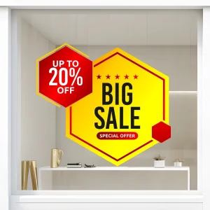 Storefront Decal- Big Sale Up To 20% Off